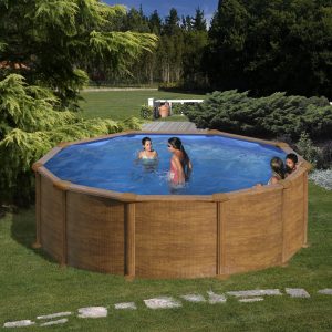 PISCINA TONDA DECORO LEGNO